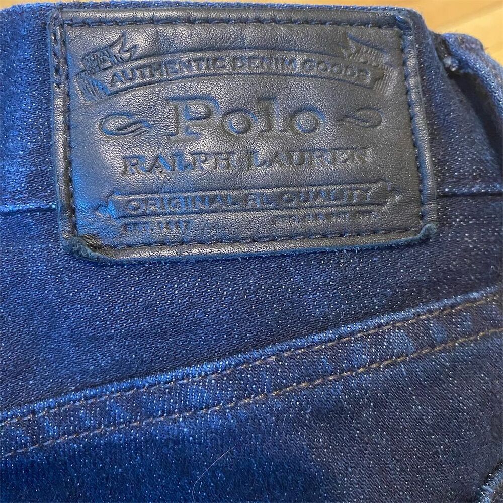 Vintage Polo Ralph Lauren Varick Slim Straight Men's Jeans W32 L30 Dark